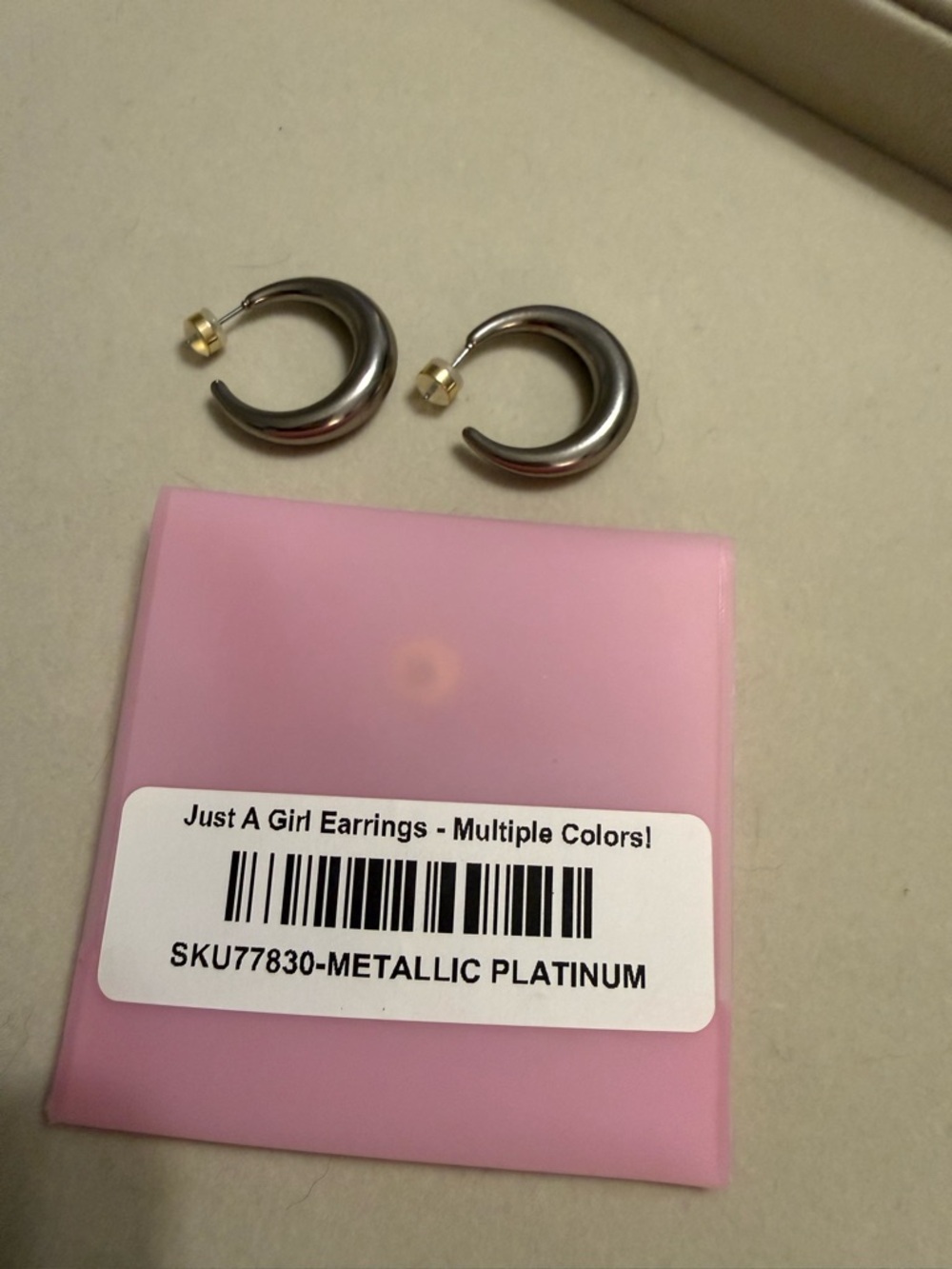 By Alexa Rae - Just A Girl Metallic Platinum Earrings